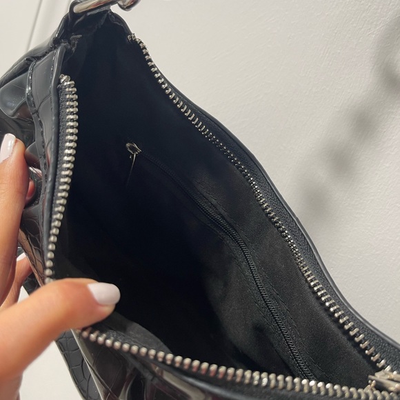 ASOS Black Croc Shoulder Bag - Picture 4 of 7